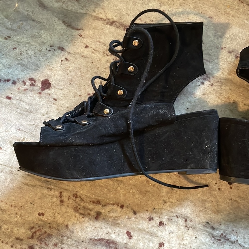 Top Shop Laceup Platform Wedge - Picture 5 of 7